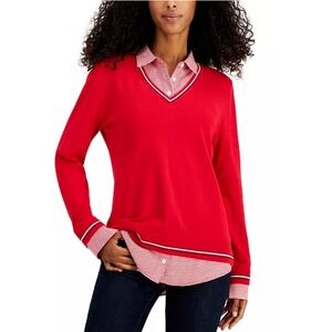 Tommy Hilfiger Womens Global Trim Ivy Pullover Sweater Size‎ XL